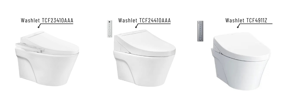 các nắp rửa điện tử Washlet và bồn cầu TOTO CW822RA