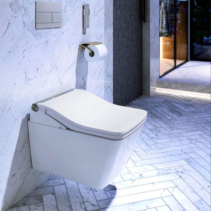 Nắp rửa điện tử WASHLET TCF802C2Z là một sự kết hợp hoàn hảo với bàn cầu treo tường CW542HME5UNW1.