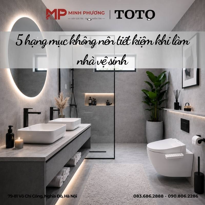 5 hạng mục không nên tiết kiệm khi làm nhà vệ sinh